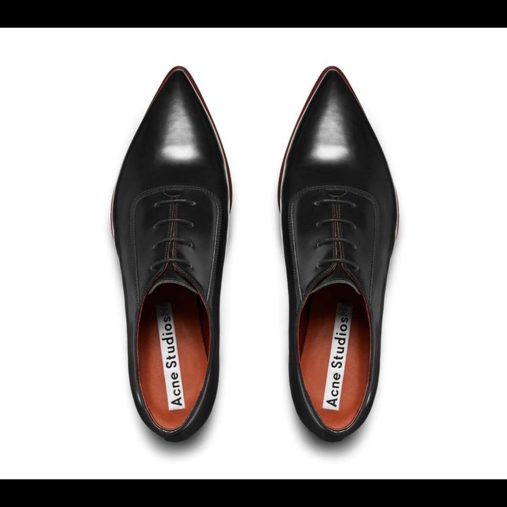 Acne Studios Black Martha Pointed Oxfords Size 40